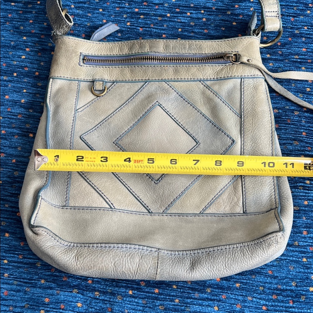 Lucky brand multiple pockets blue-Gray Leather Crossbody Bag - Picture 14 of 15